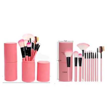 Kuas Make Up Tabung 12pcs / Make Up Brush 12 Set In Tube Kuas Rias Make Up 12 Set Import