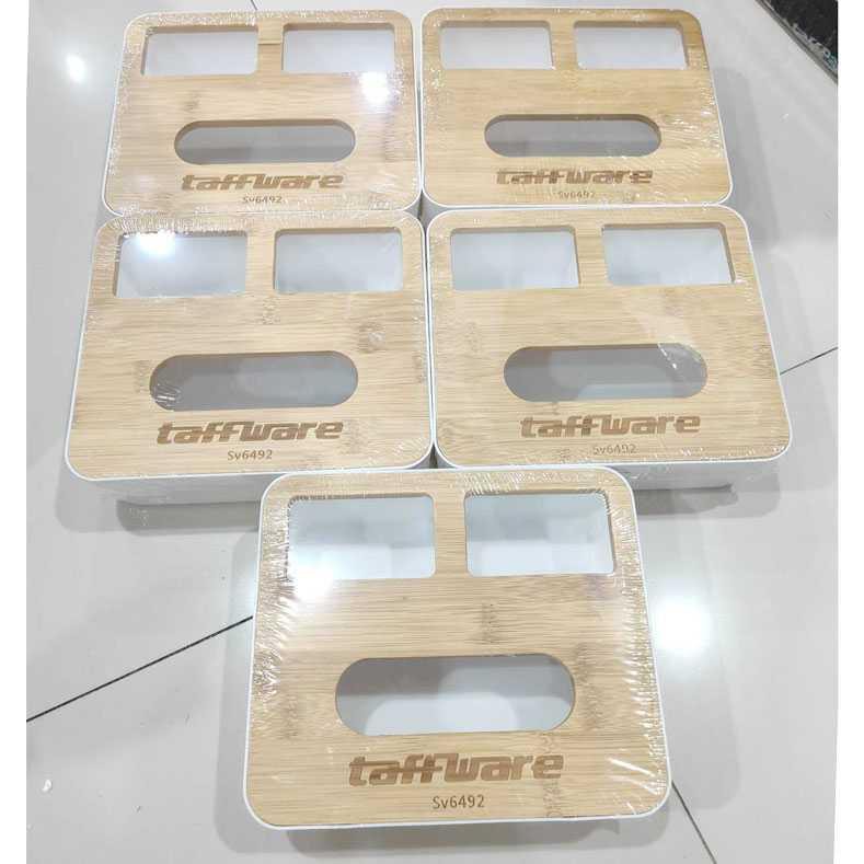 Taffware Kotak Tisu Kayu Tissue Box 3 Grid - ZJ006