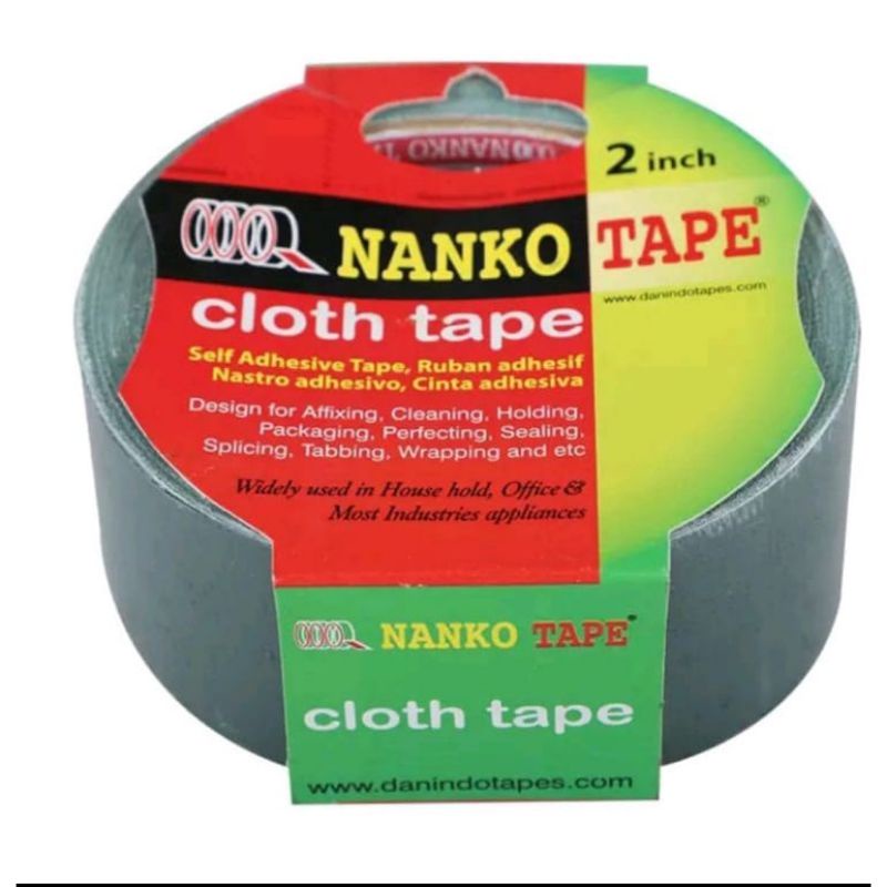 

cloth tape lakban kain hitam NANKO tape 2 inch tebal/ cloth tape Davis murah