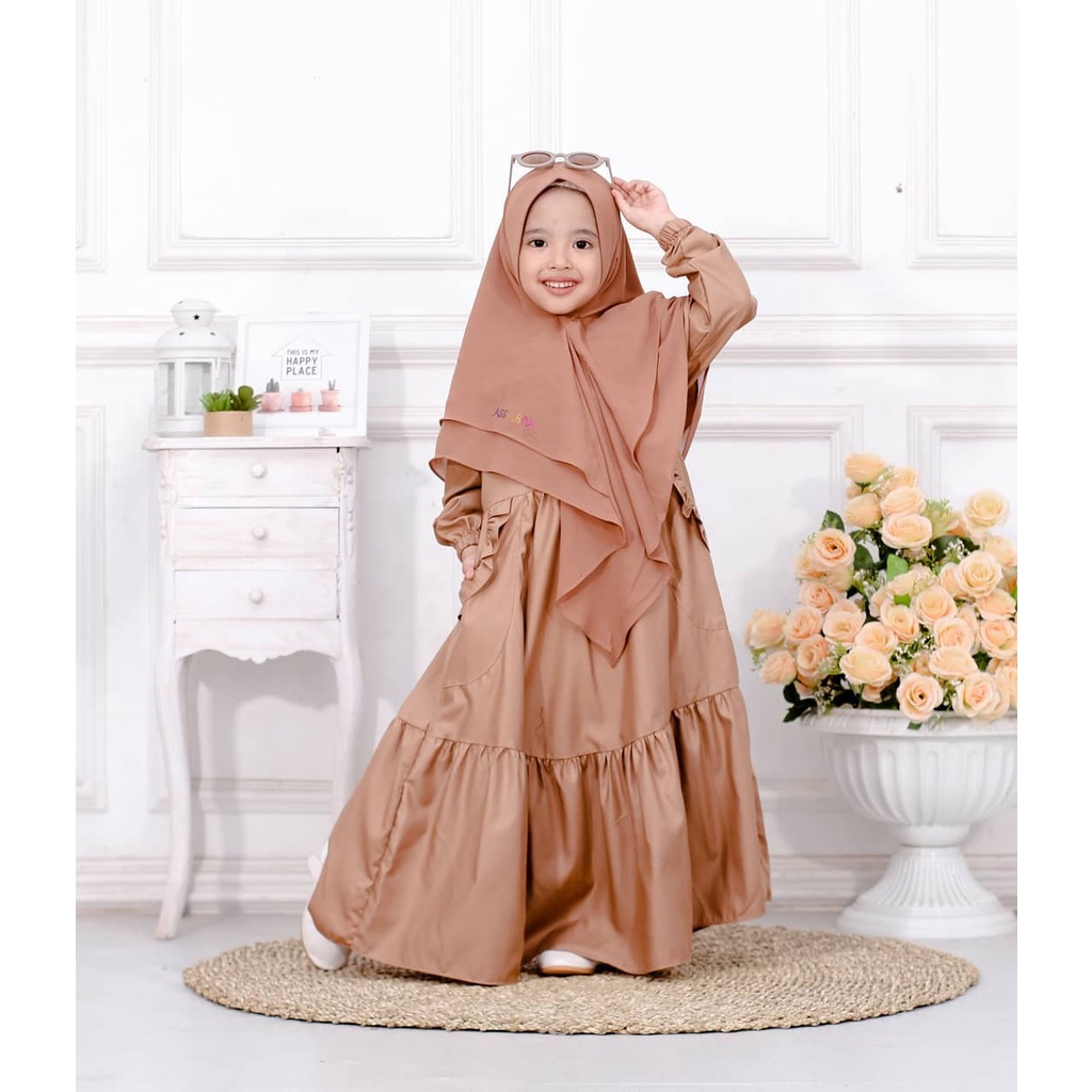 Grosir Gamis Anak Perempuan 3-5tahun 3tahun 4tahun 5tahun LECETIA