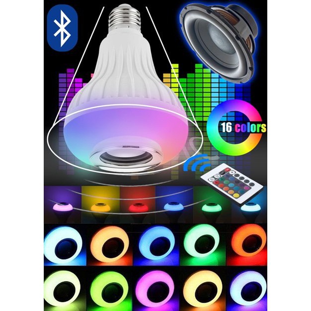 SPEAKER / LAMPU DISCO SPEAKER SERBAGUNA / BOHLAM SPEAKER MUSIK BLUETOOTH 2 IN 1 / LAMPU SPEAKER