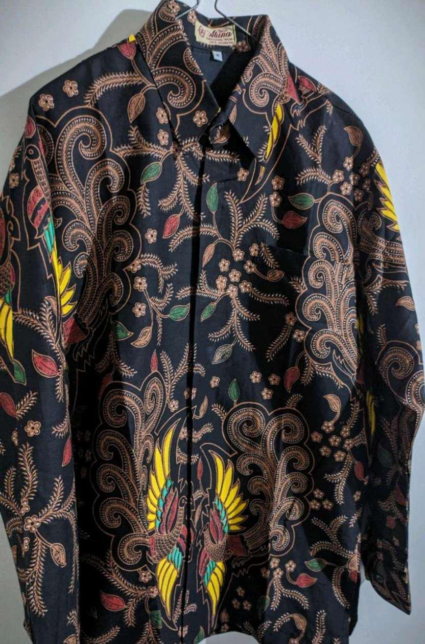 Batik Pria Lengan Panjang Slimfit Modern Premium Kemeja Batik Pria Lengan Panjang Batik Aluna Gba064