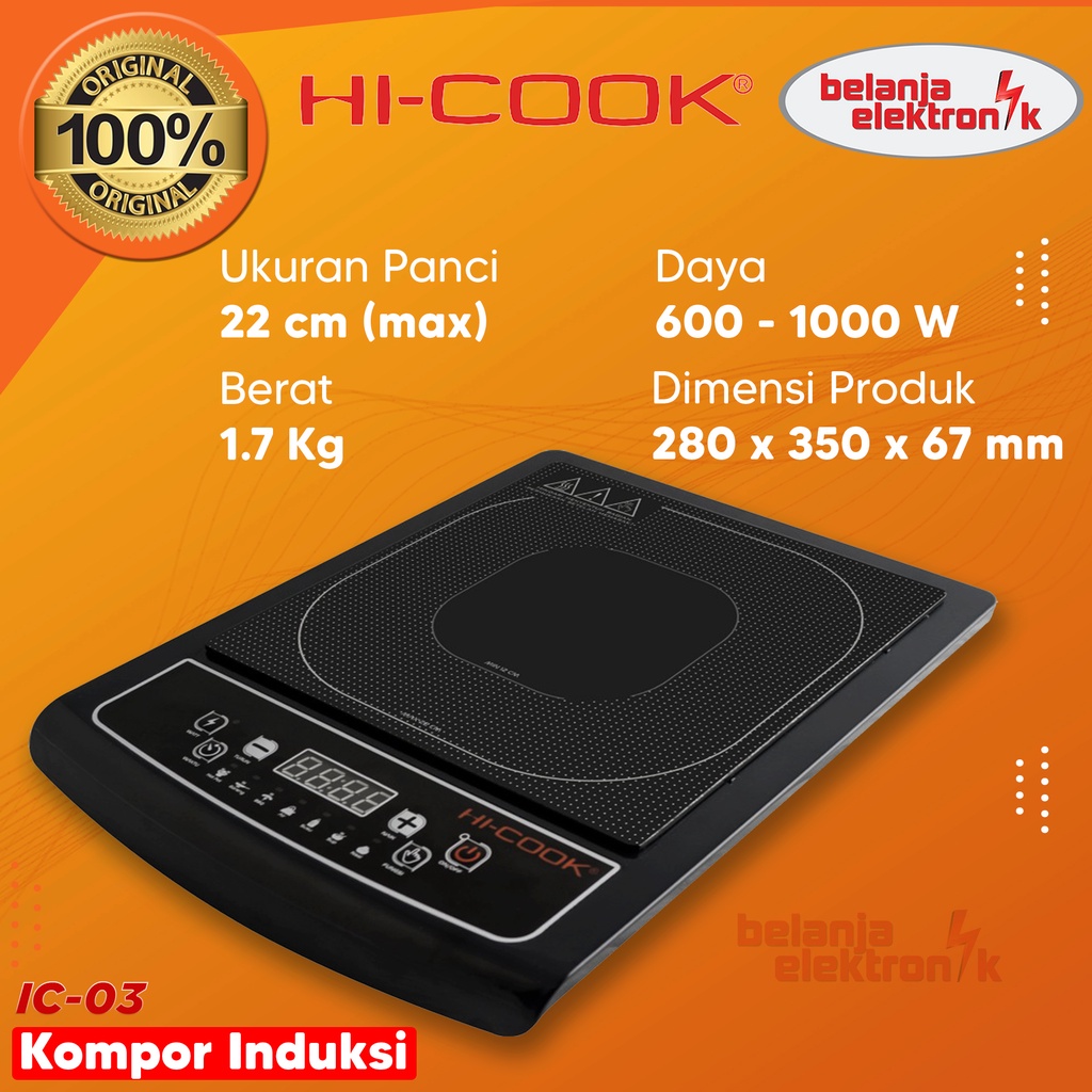 KOMPOR INDUKSI HI COOK IC-03 KOMPOR LISTRIK PORTABLE LOW WATT