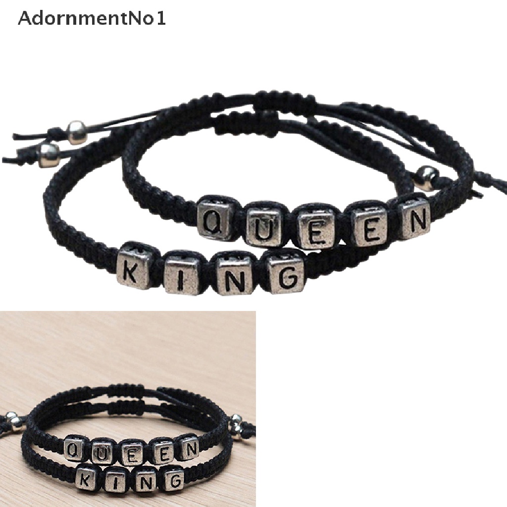 (AdornmentNo1) Gelang Pasangan / Pria / Wanita Desain King / Queen Handmade Untuk Hadiah Pernikahan