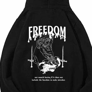 Hoodie For Freedom Sweater Pria Fleece Size M - XXL