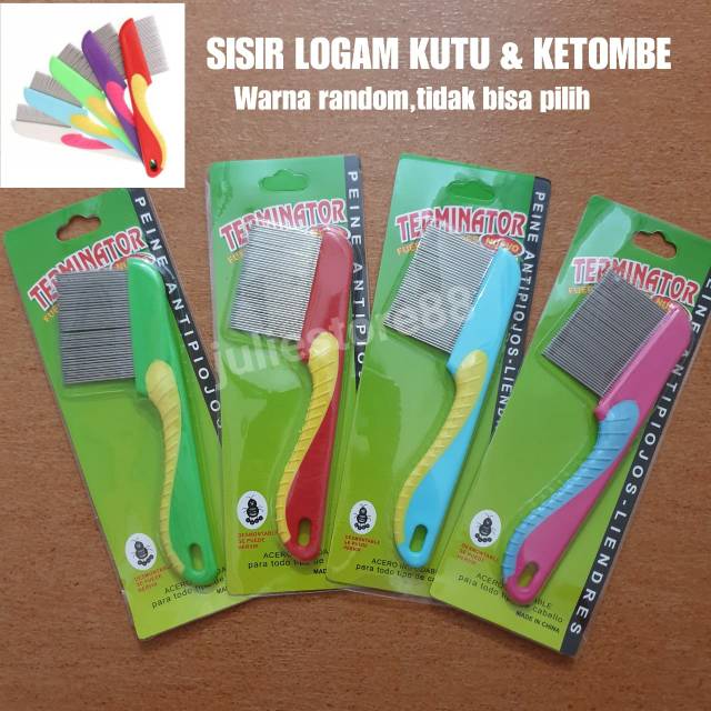 (Per Pcs) Sisir Logam Gagang Sisir Kutu dan Ketombe