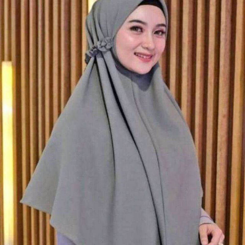 jilbab hijab instan bergo tali kriwil karet menutup dada