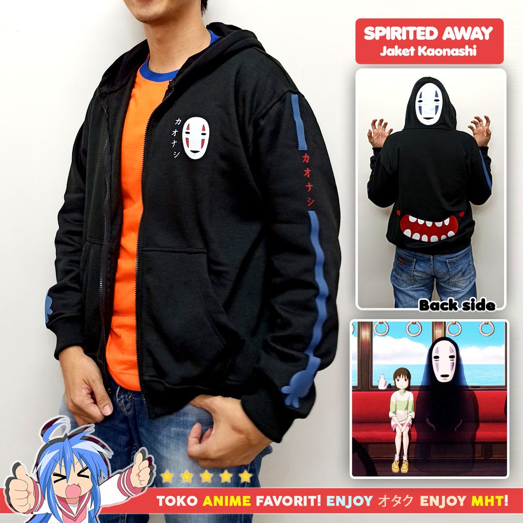 Jaket Hoodie Spirited Away Kaonashi No Face Kostum Anime Cosplay