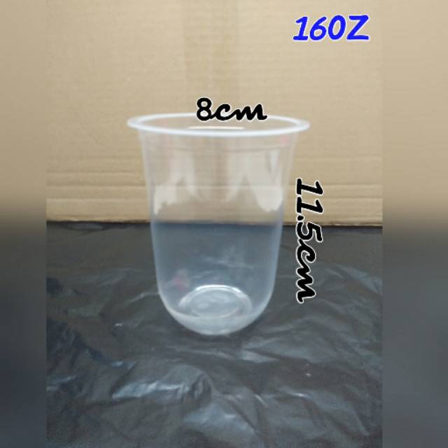 Gelas Oval U 16OZ Gelas Plastik Bening