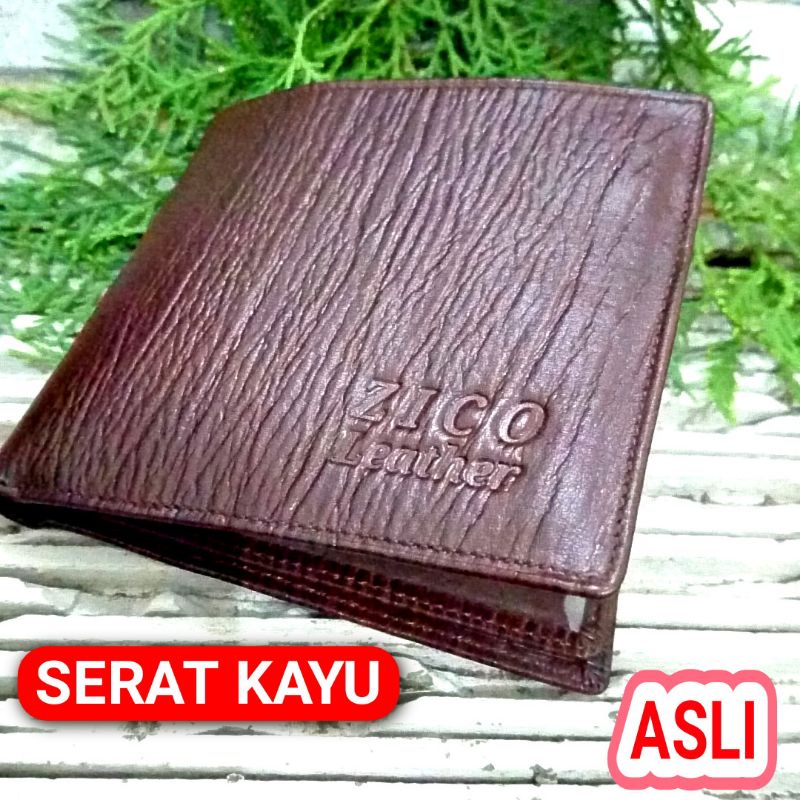 DOMPET KULIT PRIA KULIT SAPI ASLI MOTIF SERAT KAYU LEMBUT LENTUR