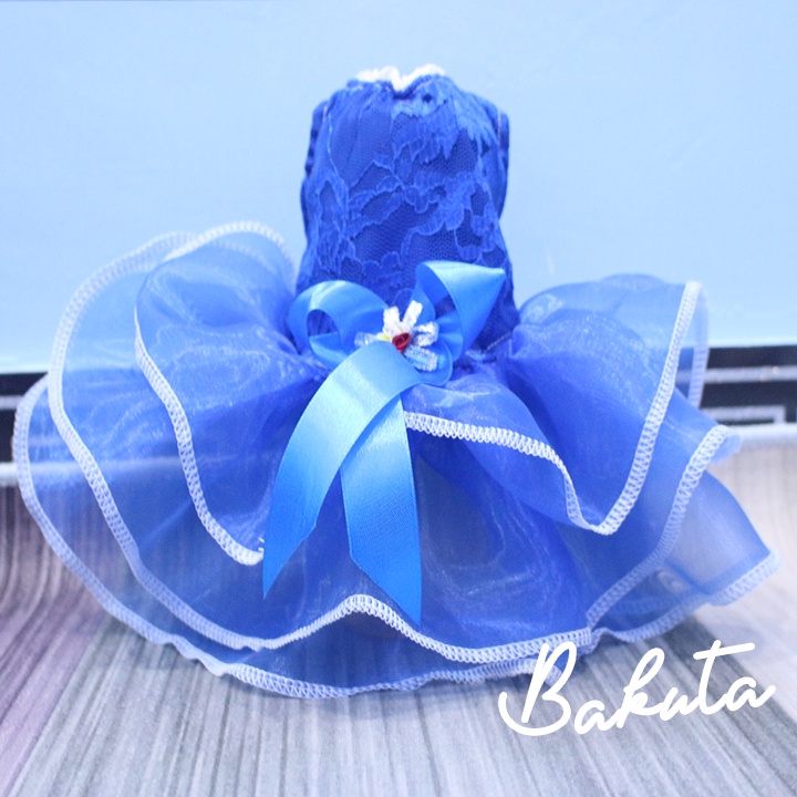 Dress blue tutu lucu untuk kucing dan anjing / baju kucing murah size S-XL