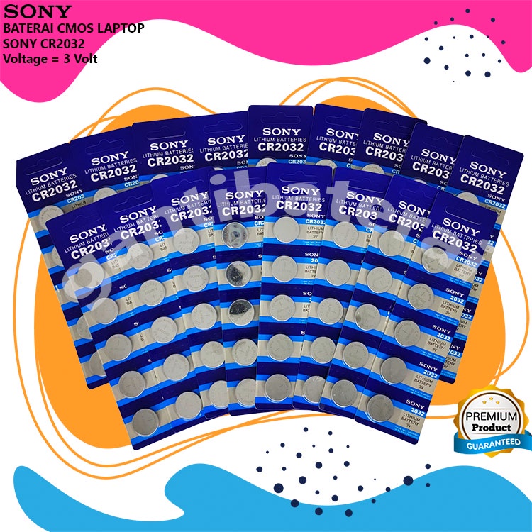 Baterai CMOS CR2032 1 RENCENG ISI 5 PCS for laptop, calculator, jam, remote control