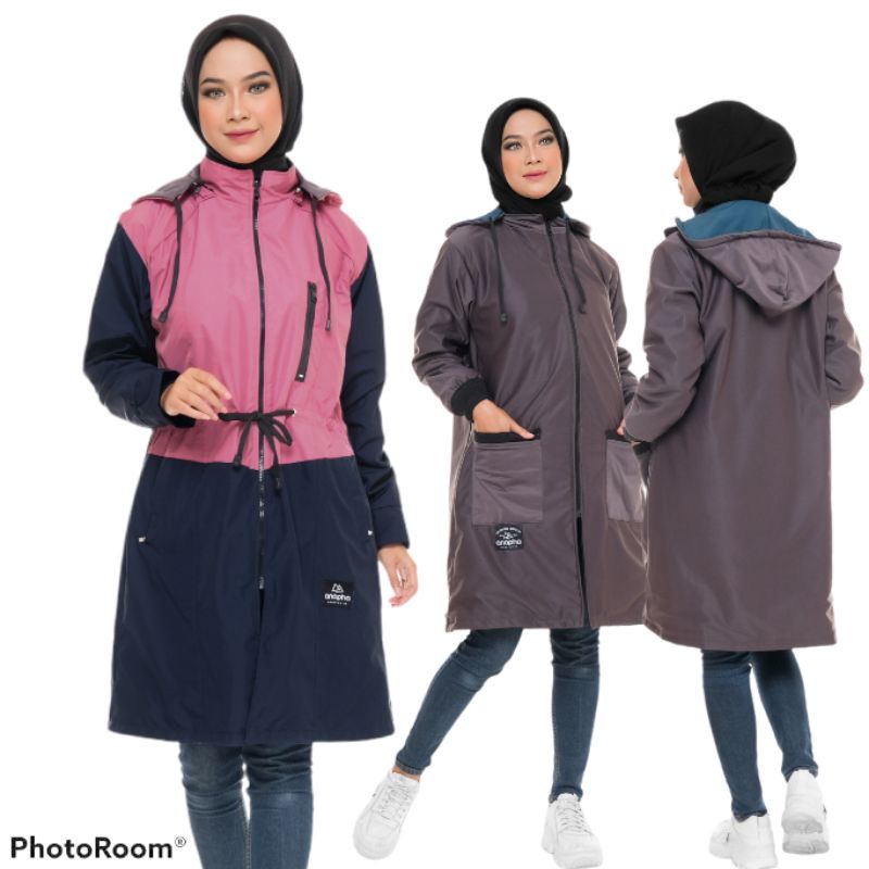 ANAPHA jaket parka muslimah kombinasi jaket cewe kombinasi parka syar i hijabers muslimah