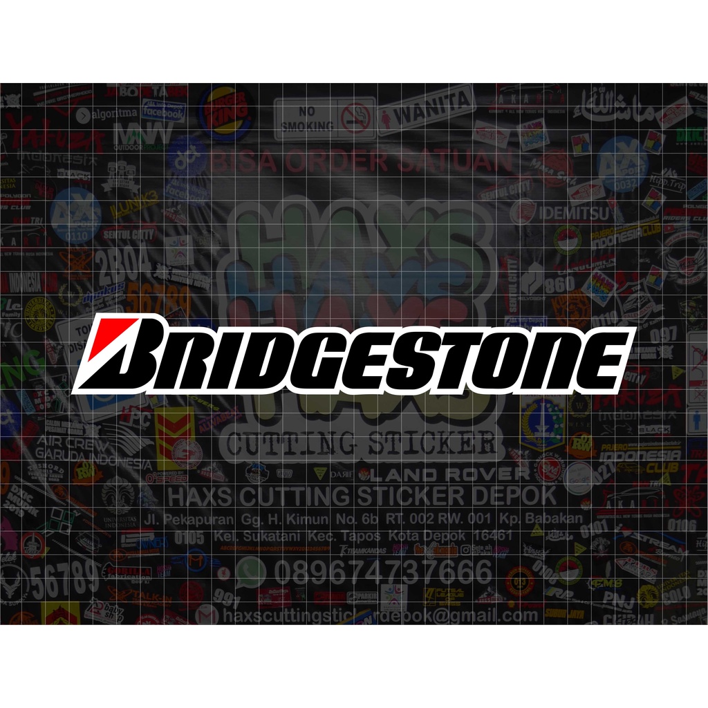 Cutting Sticker Logo Tulisan Bridgestone Mobil Motor Ukuran 24 Cm