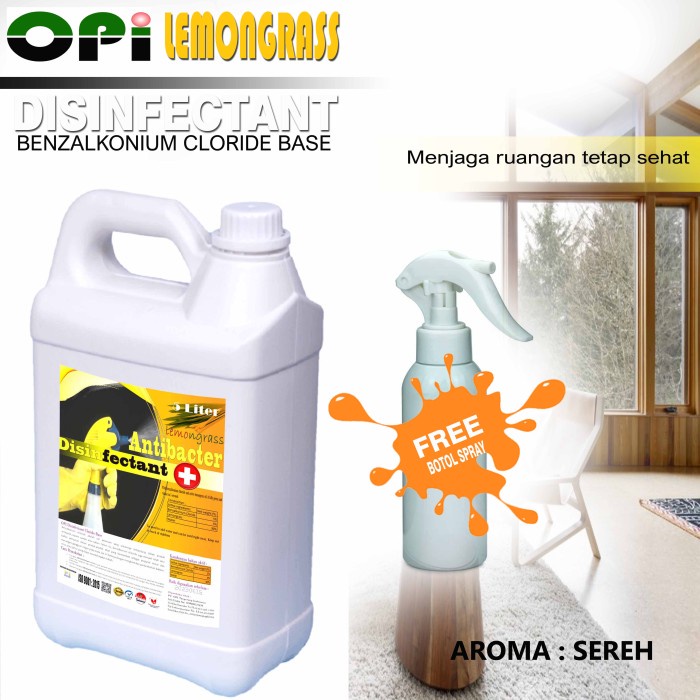 Disinfektan 5 Liter Sereh dll Bonus Botol spray Alco dan Non Alco Base Promo berlaku hanya bulan ini saja, ayo buruan sebelum habis periode promo sudah ada izin edar resmi by Oke sabun suplayer