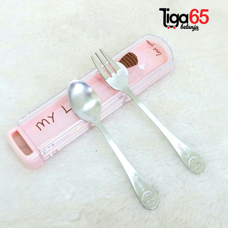 Alat Makan / Sendok Garpu Set / Stainless Steel / Sendok Garpu Portable / Sendok Garpu 3801