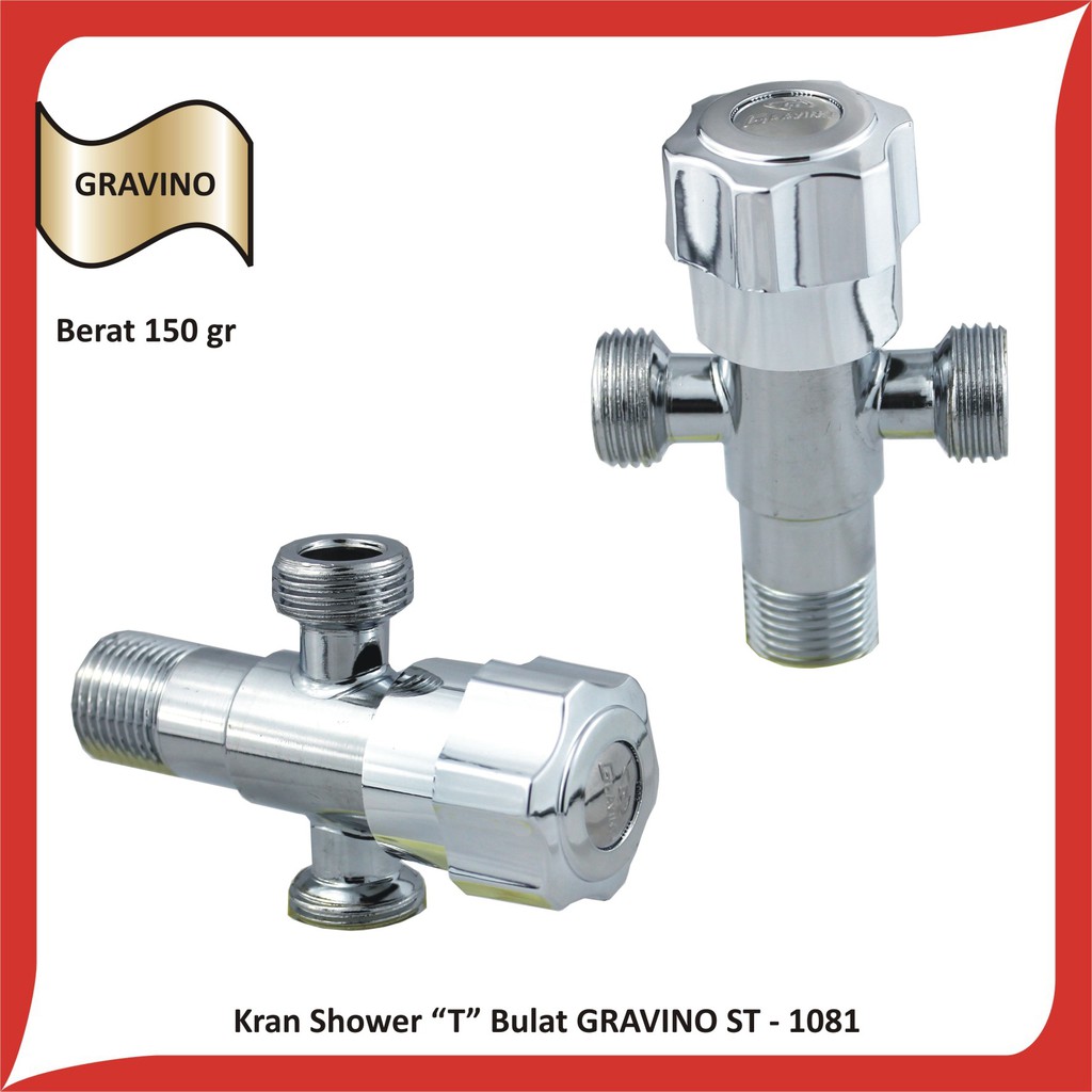 Kran Shower T / Keran Shower Cabang Bulat GRAVINO ST-1081