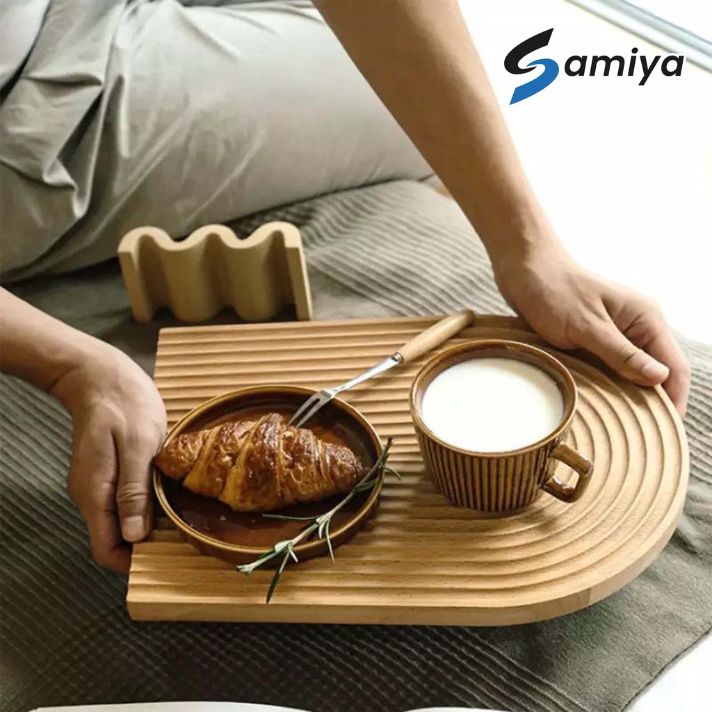 wooden bread board tray home decoration / nampan kayu cangkir gelas piring creative design / nampan papan hiasan dekorasi kekinian