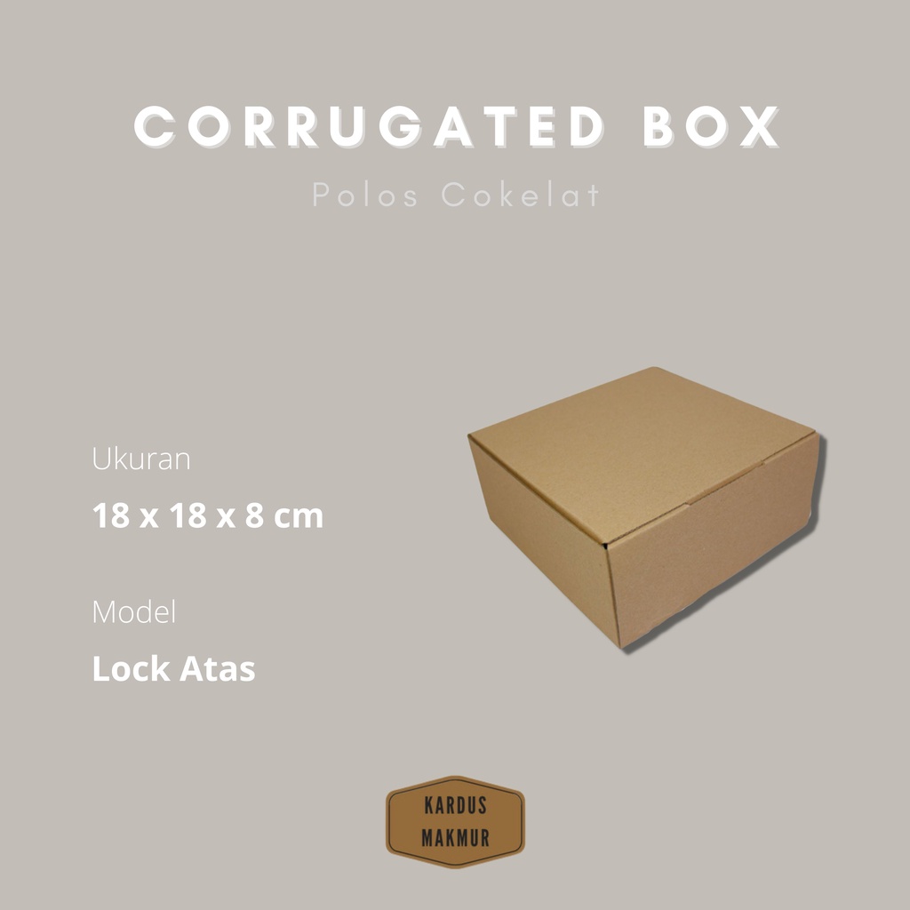 

uk 18x18x8cm , model kunci atas, kotak kardus / karton pizza die cut