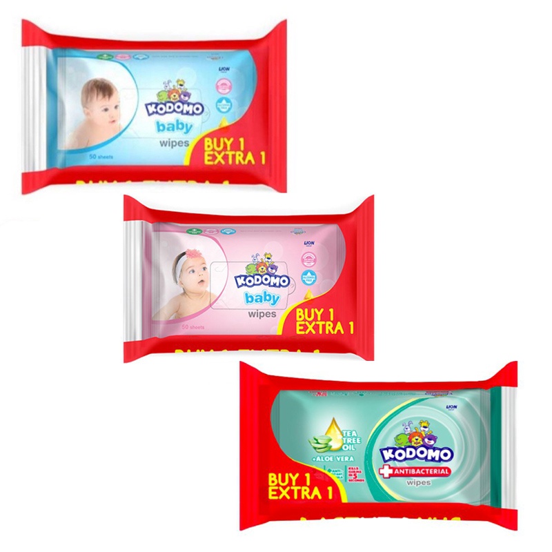 Kodomo Baby Wipes Tissue 50 sheets Buy 1Get 1