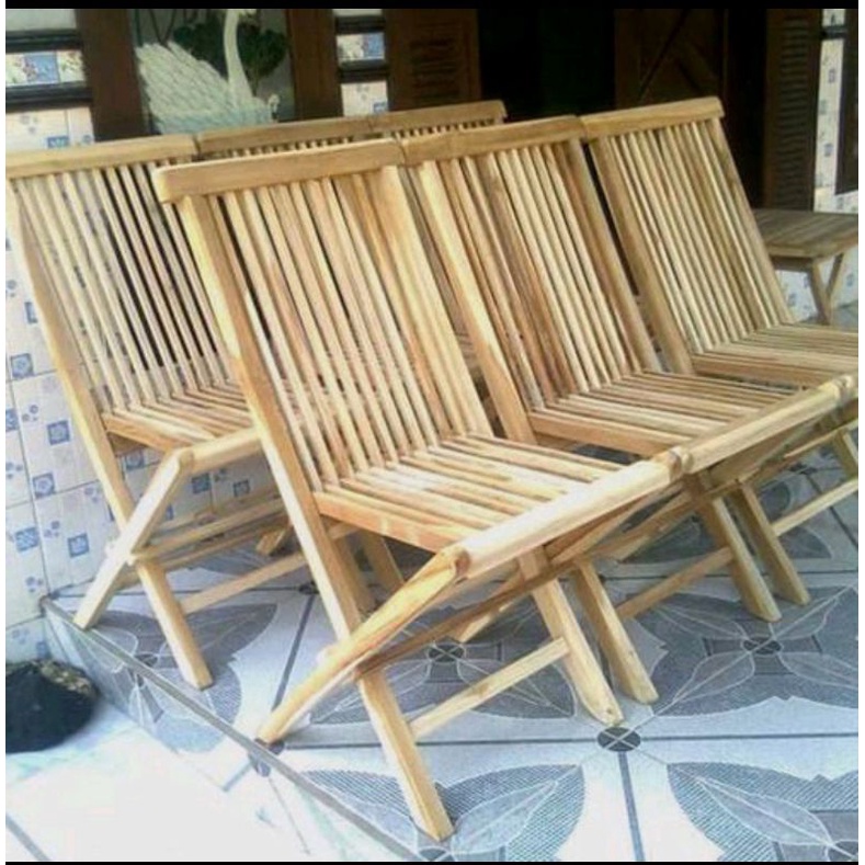 kursi lipat jati berkualitas mentah