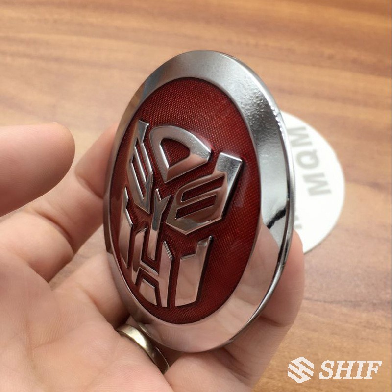 1pc Stiker Emblem / Badge Transformer Autobot Bahan Metal Warna Merah