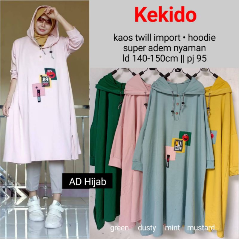 BAJU ATASAN WANITA JUMBO BIG SIZE KAOS LD 140-160/NIYO/WIKO/TOFU HOODIE/ANDO HOODIE BY AD HIJAB FASH