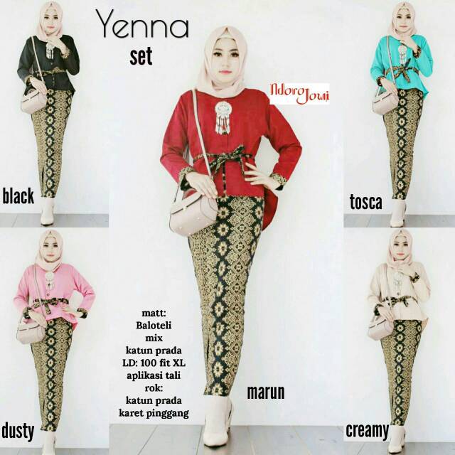SHOPASHOP SOLO - Yenna set RnB ashanti sett kebaya modern atasan Muslim setelan batik pakaian muslim