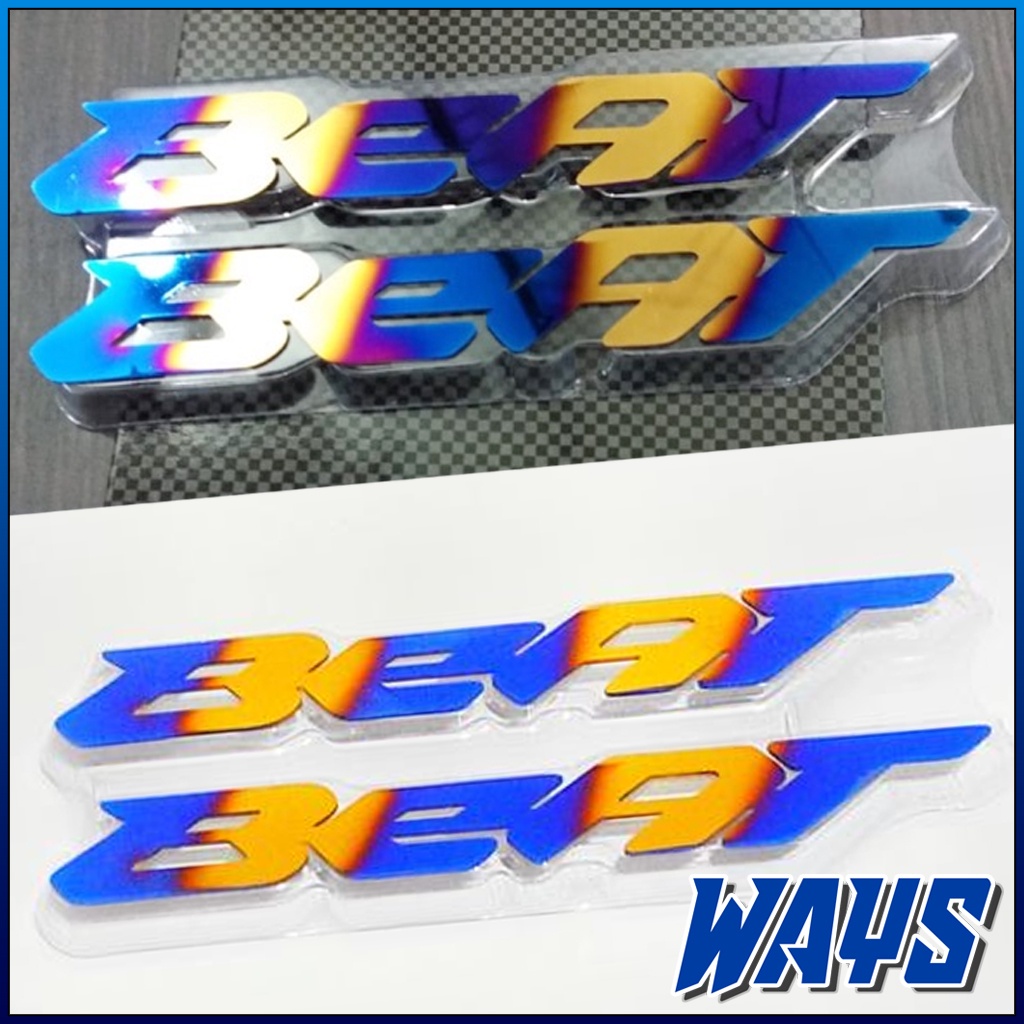 P032 | Emblem Logo Sticker 3D Timbul Twotone Body Variasi Motor Beat Nmax 155 Vario 150 PCX 150