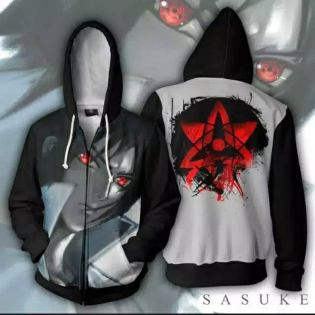 Jaket Anime Sasuke Uciha Sharinggan Full Print 3D