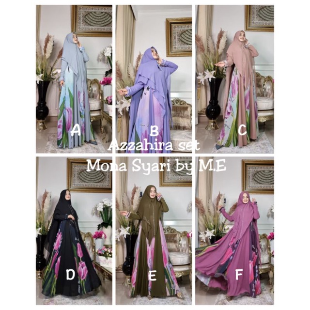 ❤️Ready❤️Azzahira one set Syar'i By Mona