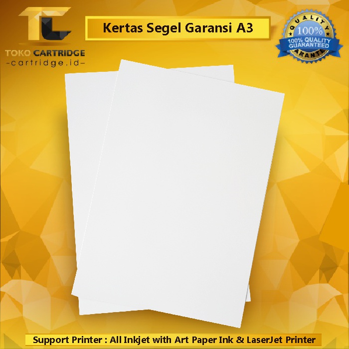 Kertas Segel A3 Premium Sticker Garansi Stiker Pecah Telur Putih Polos