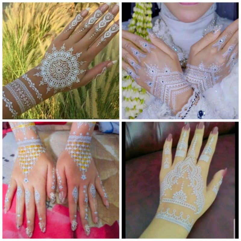 Tatto White Henna/Temporary Henna Tatto/Henna untuk pengantin/Instant Henna