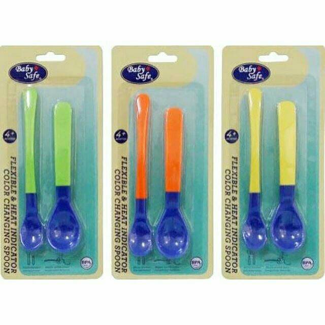 ♥BabyYank♥ BABY SAFE FLEXY &amp; HEAT INDICATOR SPOON BS350 / SENDOK GARPU INDIKATOR