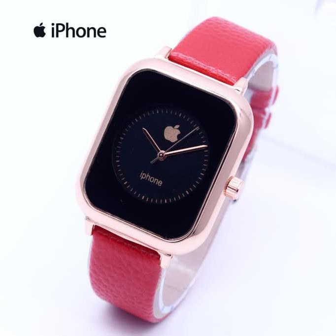 Barang Bagus Jam Tangan Wanita Cewek Murah Iphone Leather Red Rosegold Qualitas Bagus Shopee Indonesia