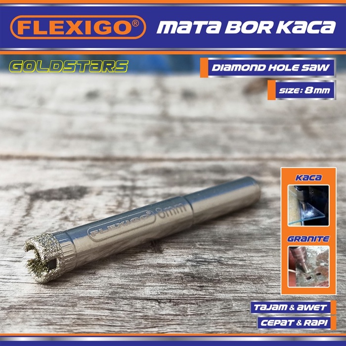 Mata Bor Kaca, Grantie 8 mm Original Flexigo Diamond Hole Saw