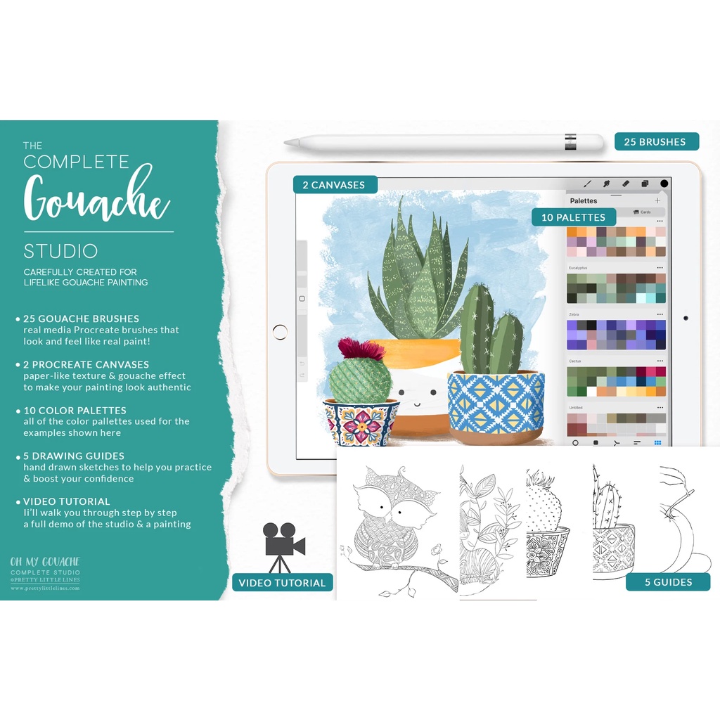 Procreate Brush - The Complete Gouache Studio