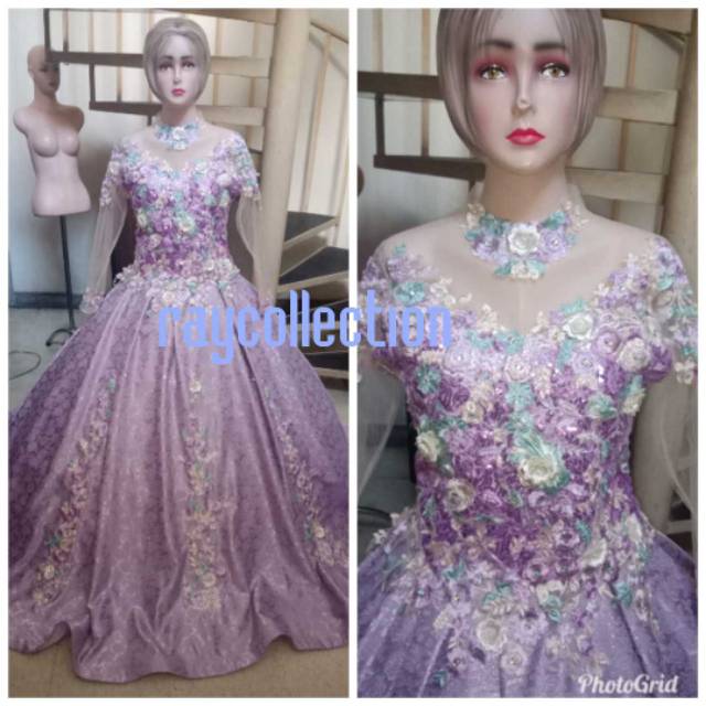 Gaun pengantin jaguard ( ungu )