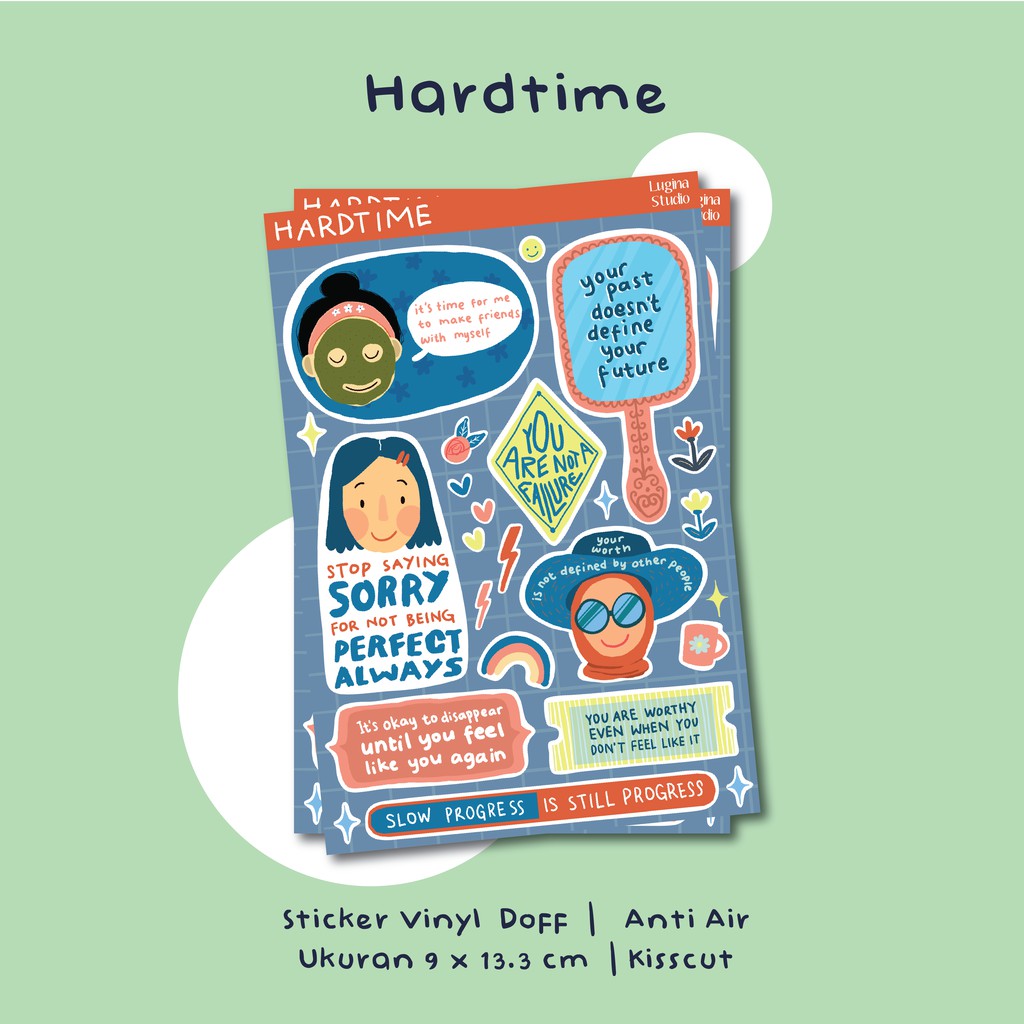

Hardtime Sticker | Lugina Studio | Kesehatan Mental | Mental Health Sticker
