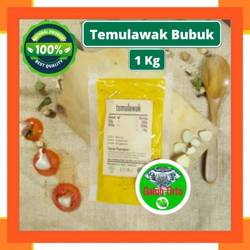 

1 Kg Bubuk temulawak murni asli original organik alami kualitas premiumi Curcuma xanthorrhiza