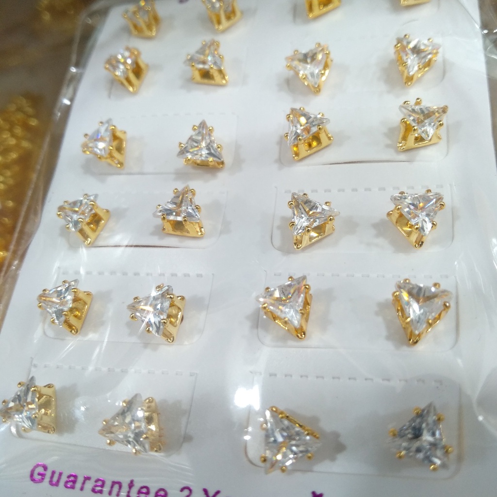 AV347 Grosir Anting Tusuk Mata Satu Motif Segitiga