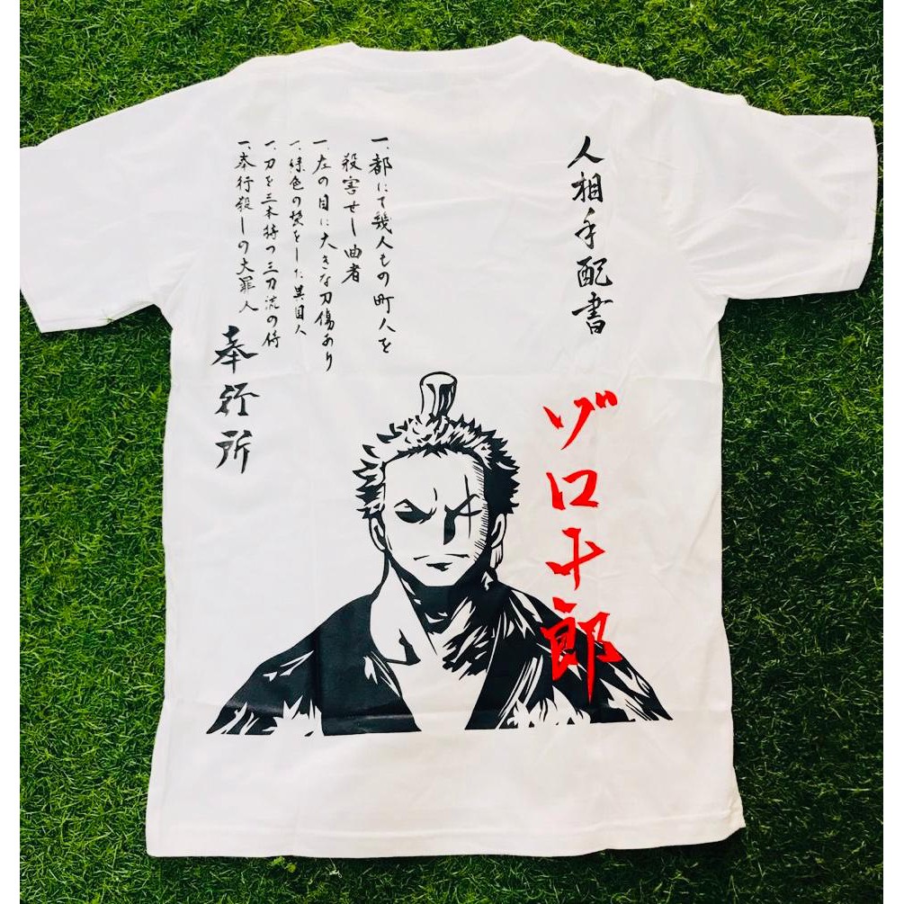 Tshirt Zorojuro Wanted Wanokuni One Piece WHITE