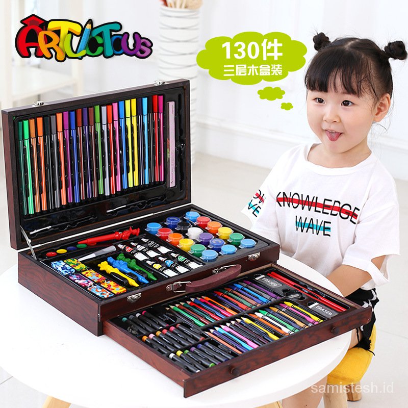 

Children's Painting Kit Art School Supplies Brush Drawing Tools Elementary School Student Watercolor