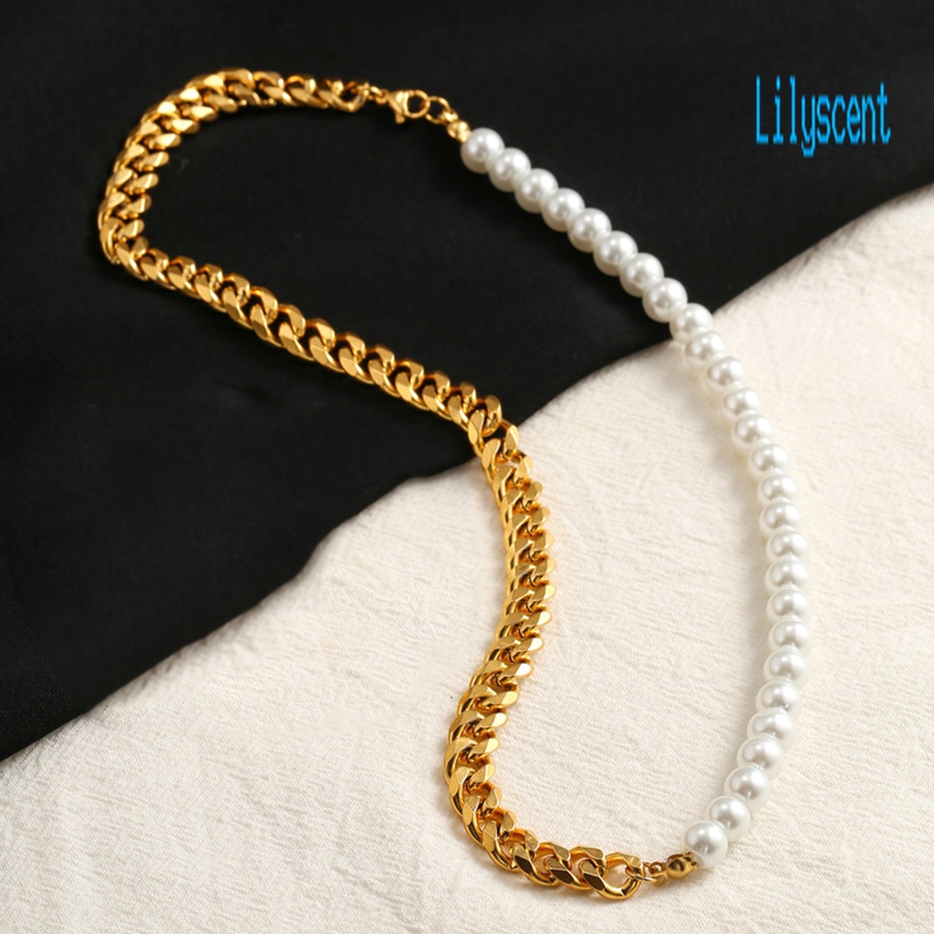 Lily Kalung Rantai Choker Gaya Punk Bahan Stainless Steel Untuk Pria