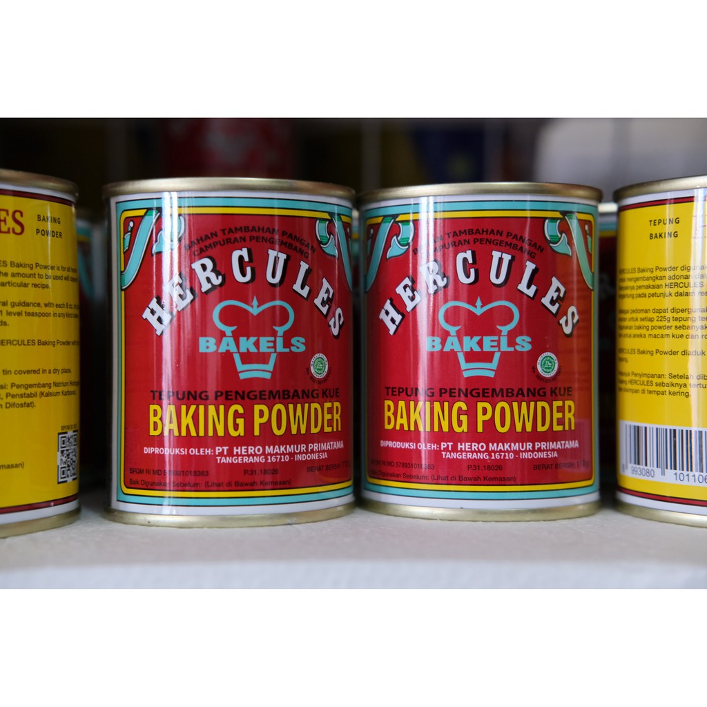 

BAKING POWDER DOUBLE ACTING BAKELS HERCULES (Kemasan Kaleng 110gr)