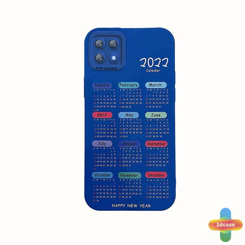 2022 Klein Blue Calendar Soft Case Realme 5i 5 7i C11 2021 C21Y C15 C21 C25 C20 C12 C3 C25S 5S 6i C17 C1 C25Y C2 C3i C20A realme Narzo 20 10 10A 20A 30A Soft TPU Shockproof Back Cover