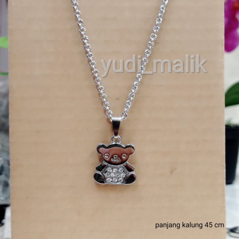 kalung silver dewasa panjang 45cm dan liontin mewah