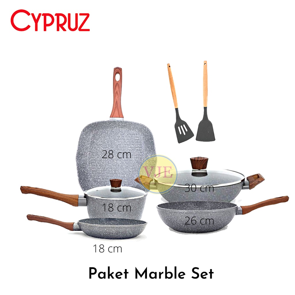 Cypruz Marble Set 1 Cookware Paket Marble set