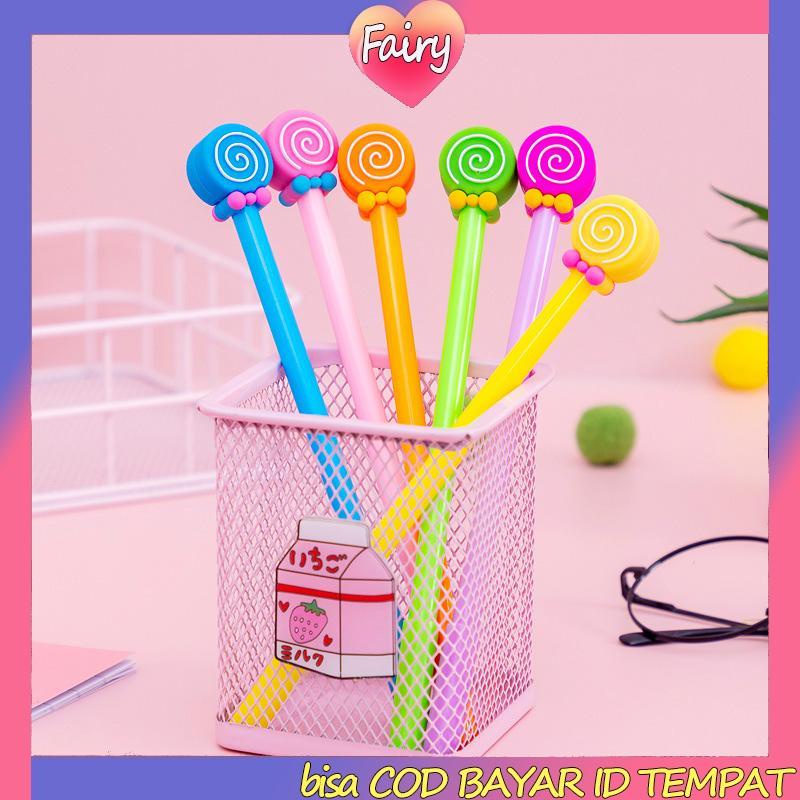 

Kreatif Kartun Dasi Kupu-kupu Lollipop Gel Pena 0.5mm Alat Tulis Siswa F