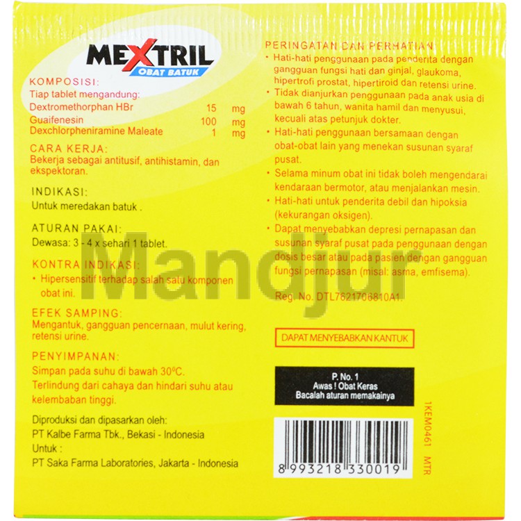 Mextril Tablet - Obat Batuk dan Flu